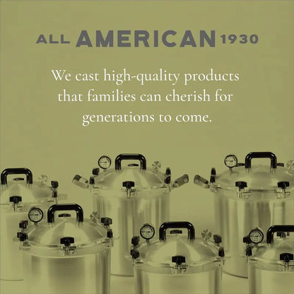 All-American 1930 21.5-Quart Pressure Cooker & Canner  Metal-to-Metal Seal, Stovetop Compatible (Gas/Electric/Induction), Made in USA