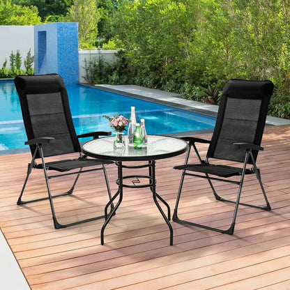 Lightweight Folding Sling Patio Chair with Integrated Headrest Support