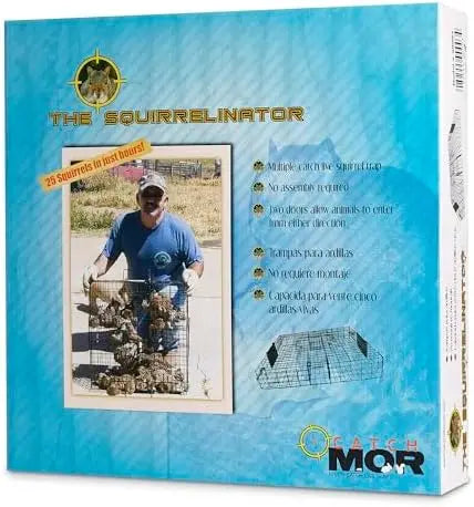 Rugged Ranch Squirrelinator Live Trap  Dual-Door, Heavy-Gauge Wire Cage for Humane Squirrel Relocation
