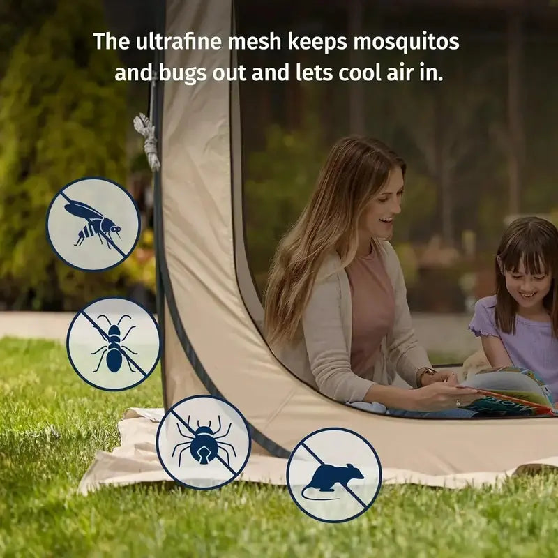 EAST OAK 10×10 FT Instant Screen House  Pop-Up Portable Bug-Free Canopy with Easy Setup