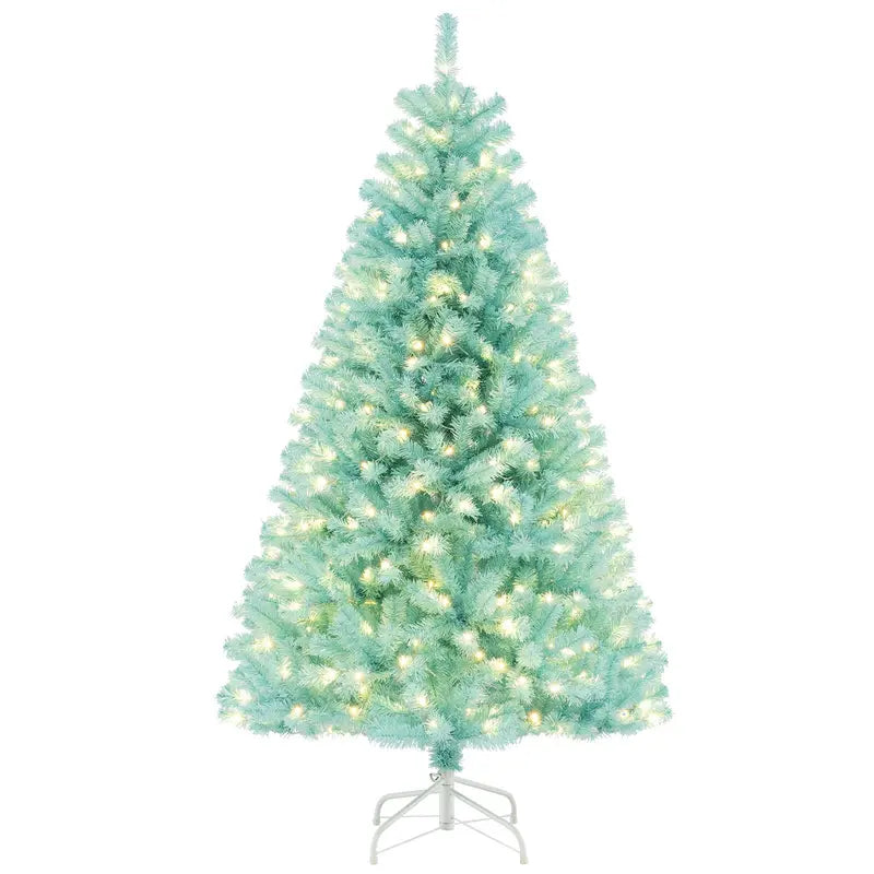 67 ft Blue Pre-Lit Christmas Tree  Full Hinged Artificial Xmas Tree with 280380 Warm White LEDs