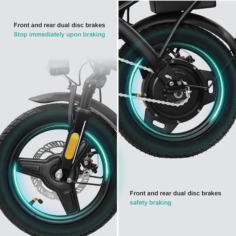 Foldable Electric Commuter Bike for Adults & Teens  48V, 24 MPH Top Speed, City-Ready Design