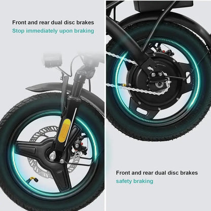 Foldable Electric Commuter Bike for Adults & Teens  48V, 24 MPH Top Speed, City-Ready Design