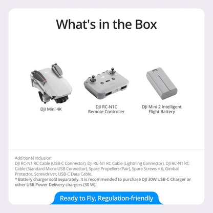 DJI Mini 4K Drone  Ultra-Compact 4K UHD Camera Drone Under 249g with 3-Axis Gimbal & 31-Min Flight