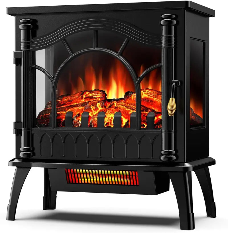 ZAFRO Freestanding Electric Fireplace Stove — Lifelike Flame Simulation & Efficient Heating