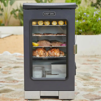 EAST OAK 30-Inch Digital Electric Smoker Featuring Tempered Glass Viewing Door