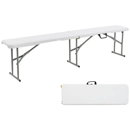 6-Foot Plastic Folding Bench with 550-Pound Load Rating