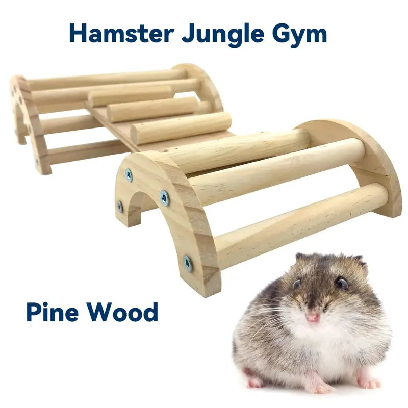 Natural Pine 3-in-1 Climbing Ramp Toy for Chicks, Hamsters & Gerbils  Safe, Durable Pet Accessory