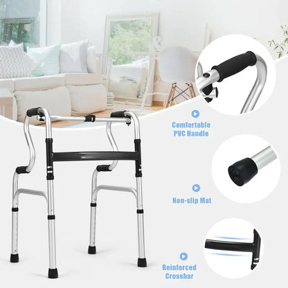 Heavy-Duty Folding Walker  FDA-Certified Support Frame with Toilet Armrests (400 LB Capacity)