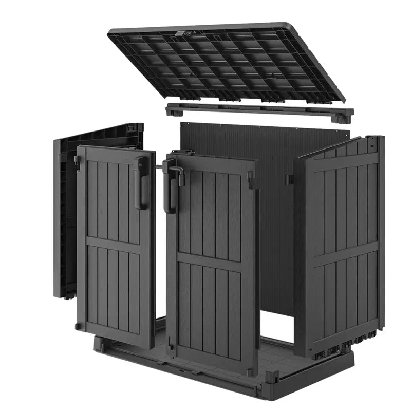 Lockable 36-Cubic-Foot Resin Garden Storage Box  Durable Outdoor Shed Alternative