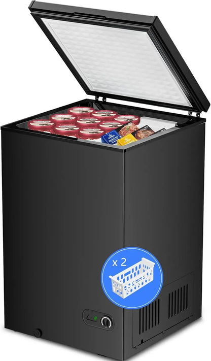 Kismile 3.5 Cu.Ft Top-Opening Chest Freezer  Freestanding Deep Freeze Appliance with Locking Lid