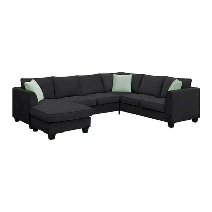 Versatile Reversible Sectional Sofa with Ottoman - Flexible Combination Module