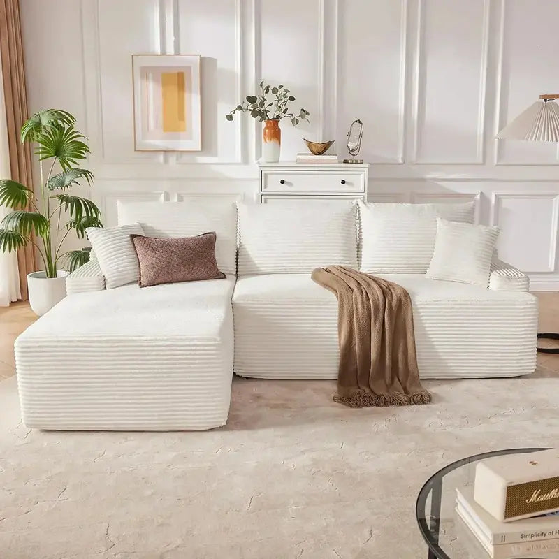 110-Inch Boneless Cloud Sofa: Ultra-Modular Living Room Lounge with Deep, Supportive Seating