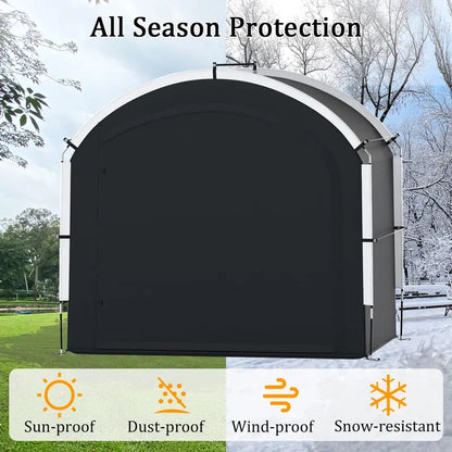 7.2 x 4.9 FT Outdoor Bike Storage Shed with Waterproof 210D Oxford Fabric Cover