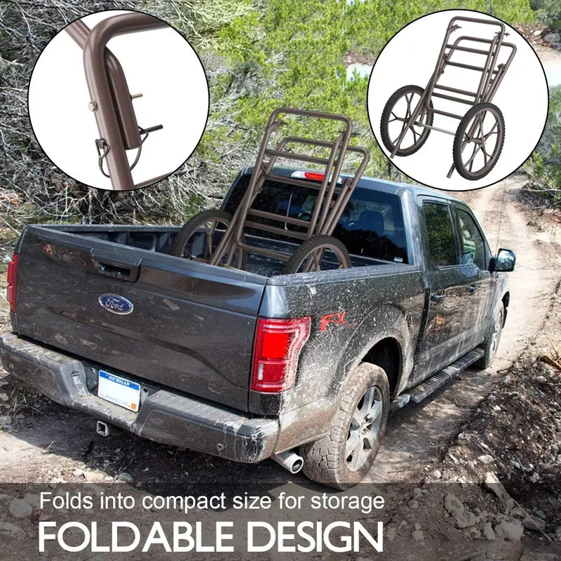 Heavy-Duty Folding Deer Hauler Cart — 500 LB Utility Dolly for Hunting Gear