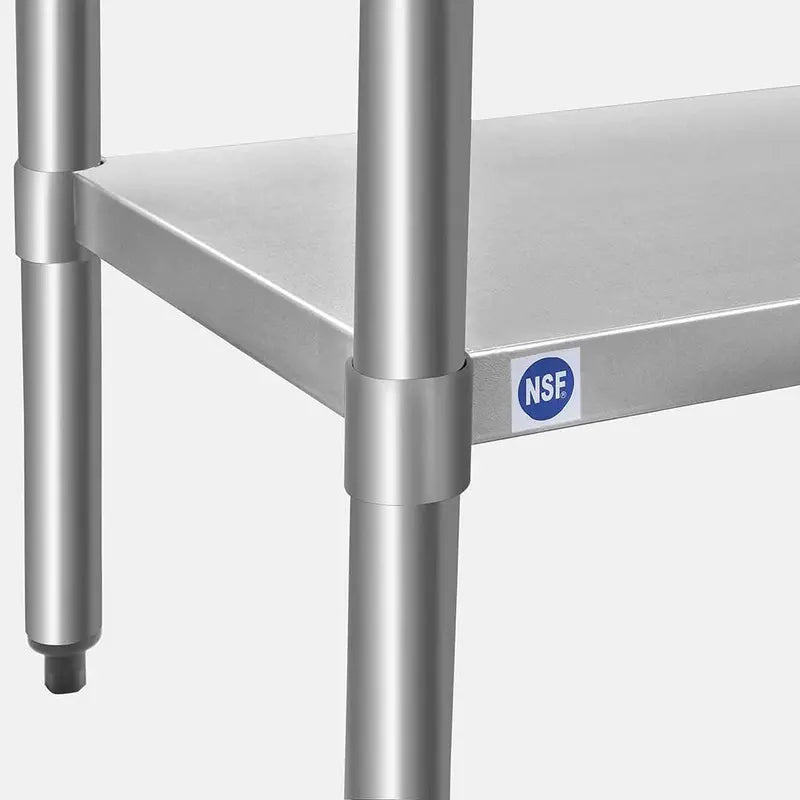ROCKPOINT 36×24 Inch Stainless Steel Prep Table with Backsplash, NSF Certified, Adjustable Shelf