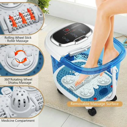 Giantex Heated Foot Spa Massager with Rotating Jets, Temperature Control, and Adjustable Shower Feature