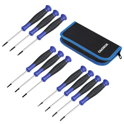 WORKPRO 10-Piece Precision Screwdriver Kit  Compact Repair Set with Protective Pouch