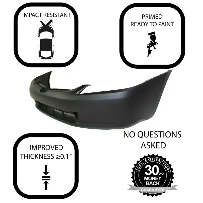 Primed Front Bumper Cover for 2003-2005 Honda Accord Hybrid DX EX LX