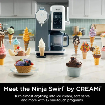 Swirl by CREAMi Ice Cream Maker  13-Program Frozen Dessert Machine (Sorbet, Soft Serve, Yogurt), Includes Two 16oz Pints (NC701)