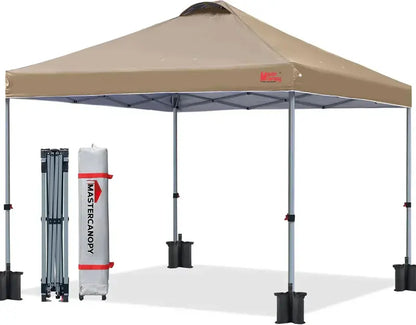 10×10 Black Pop-Up Canopy Tent  Durable Instant Shelter with Roller Bag for Transport