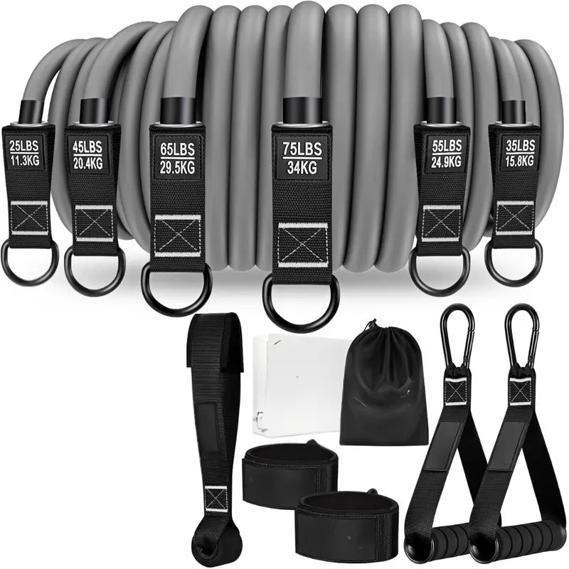 Complete Resistance Band Kit with Door Anchor, Handles, and Ankle Straps