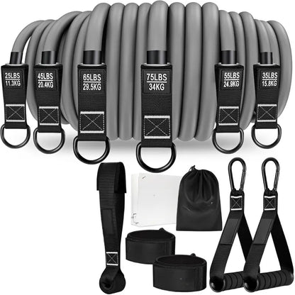 Complete Resistance Band Kit with Door Anchor, Handles, and Ankle Straps