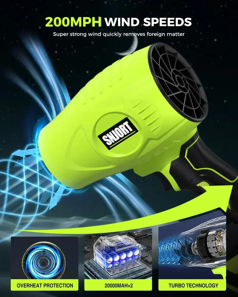 Cordless Leaf Blower with Extended Nozzle, Lightweight Handheld Design & Charger