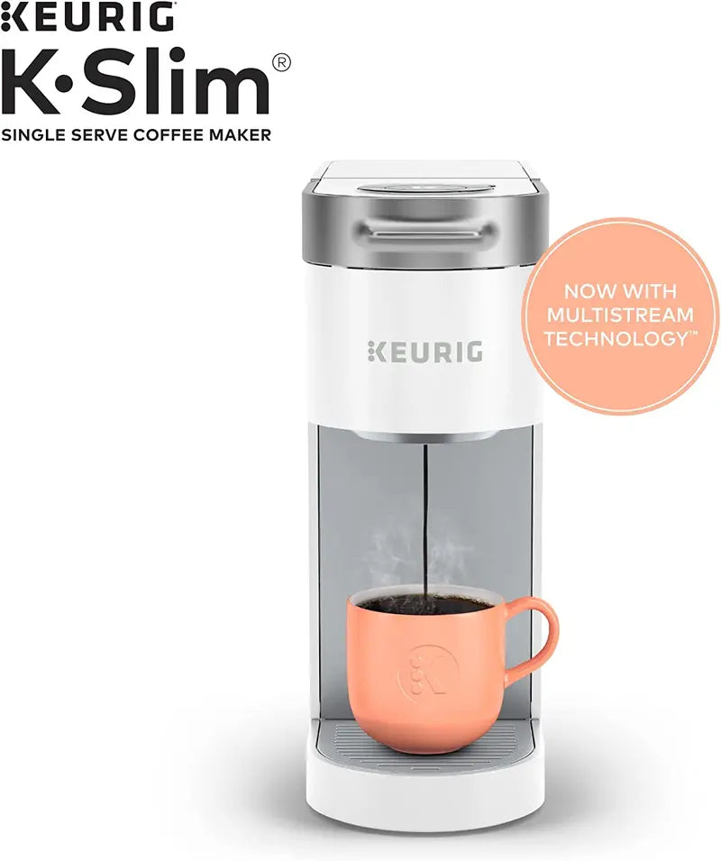 K-Slim Single Serve K-Cup Pod Coffee Maker with Multistream Technology  White
