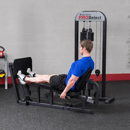 Body-Solid Pro Select Leg Press Machine  310 lb Weight Stack, Oversized Rubber Footplate, Dual-Beam Frame, Commercial-Grade Bearings