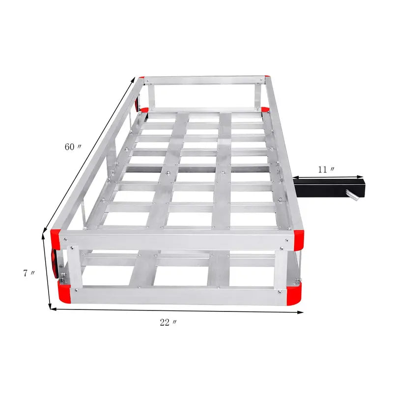 60″ x 22″ Aluminum Hitch-Mount Cargo Carrier  Fits Standard 2-Inch Trailer Receivers