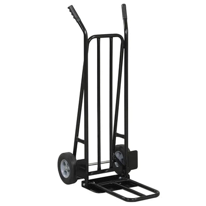 Heavy-Duty Hand Truck Dolly  Metal Moving Cart with Dual Fold-Down Nose Plates & Reinforced Frame