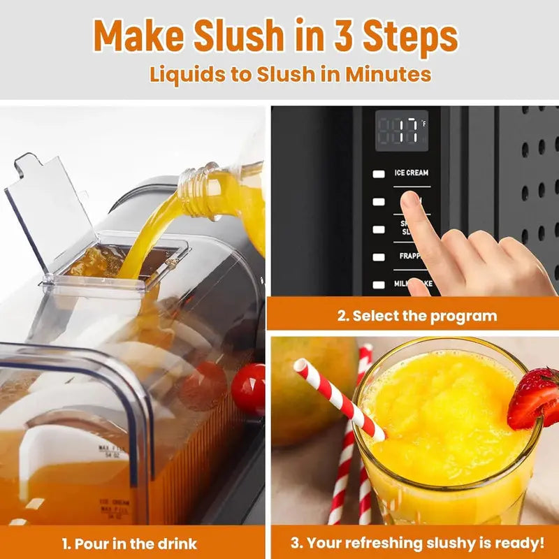 Home Soft Serve Ice Cream & Slushy Maker  Compact Frozen Treat Appliance