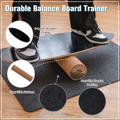 High-Capacity Balance Board  500 LB Trainer for Core Stability, Coordination, and Skateboard Skills
