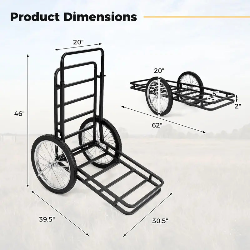 Heavy-Duty Folding Deer Cart  550-LB Capacity with 20-Inch All-Terrain Wheels