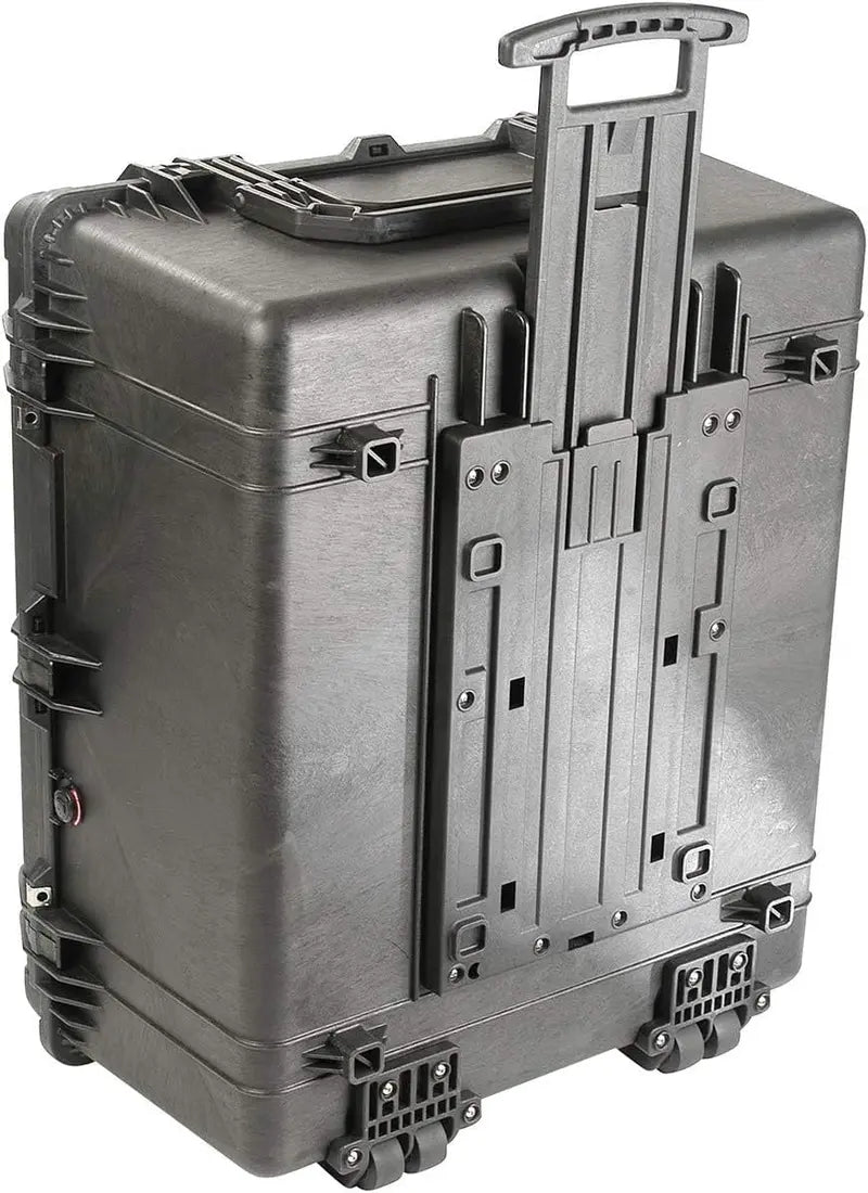 Pelican 1690 Case, Black, Hardside, Watertight, Crushproof, Dustproof, with Foam, 4 Wheels, 33.43″x28.40″x17.65″