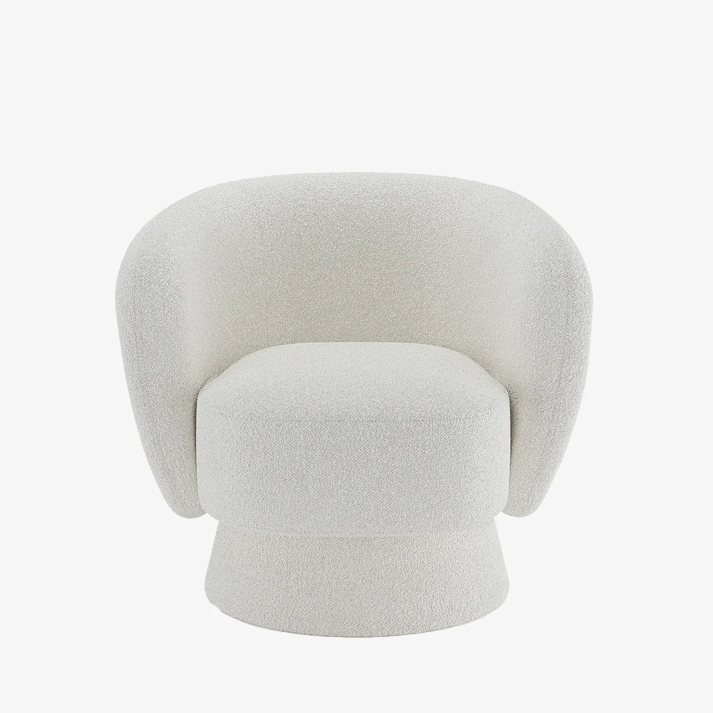 Fauteuil bouclette pivotant blanc Salma
