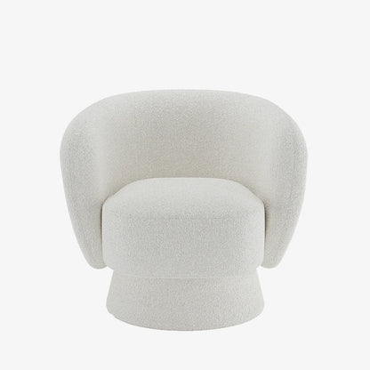 Fauteuil bouclette pivotant blanc Salma