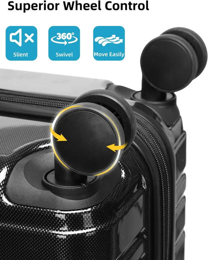 6-Piece Expandable Rolling Luggage Set  Lightweight Hardshell Suitcases with Smooth-Spinning Wheels & Modular Packing Options