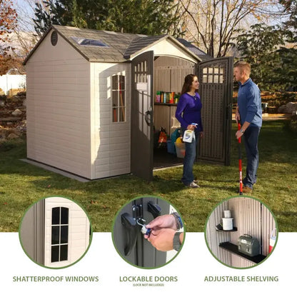 Lifetime 10 ft x 8 ft Heavy-Duty Outdoor Storage Shed  UV-Resistant Polyethylene Panels