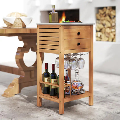 Backyard Bar Buffet Sideboard  Weather-Resistant Outdoor Serving Cabinet for Deck or Garden