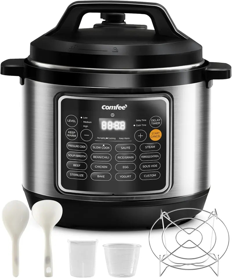 COMFEE 8-Quart Pressure Cooker  16-Function Electric Multi-Cooker with Non-Stick Inner Pot