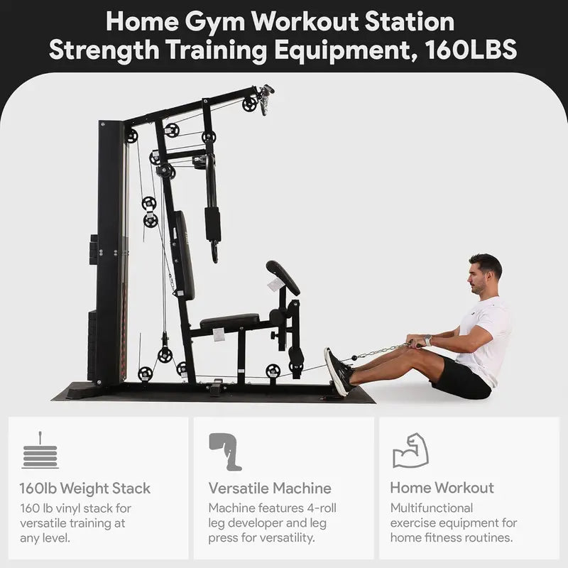 BalanceFrom Steel-Frame Home Gym Machine  Includes Floor Mat & Multi-Station Design