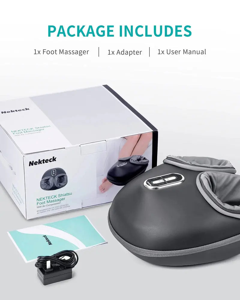 Nekteck Shiatsu Foot Massager with Heat, Adjustable Air Compression & Deep-Kneading Nodes