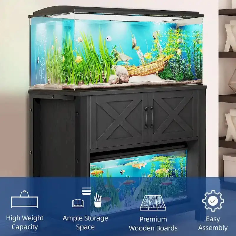 Moasis Aquarium Stand for 4050 Gallon Tanks  Fish Tank Cabinet with Built-in Power Outlets