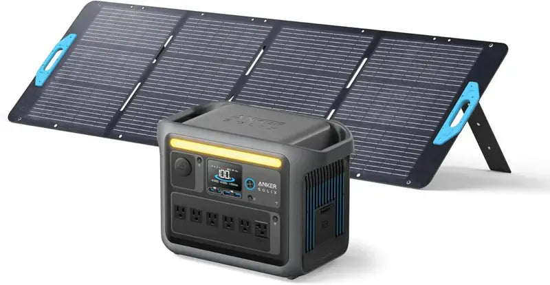 1800W Portable Power Station — Solar Generator with 2400W Peak Output, Rapid 58-Min Charge