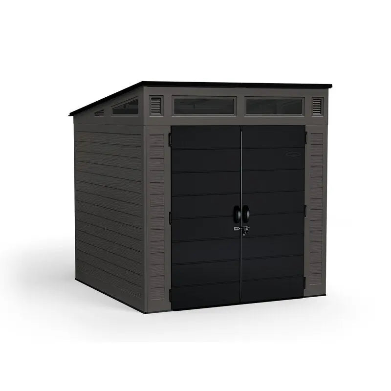 Modernist Resin Storage Shed  7.2 ft x 7.3 ft x 7.5 ft with Sleek Profile