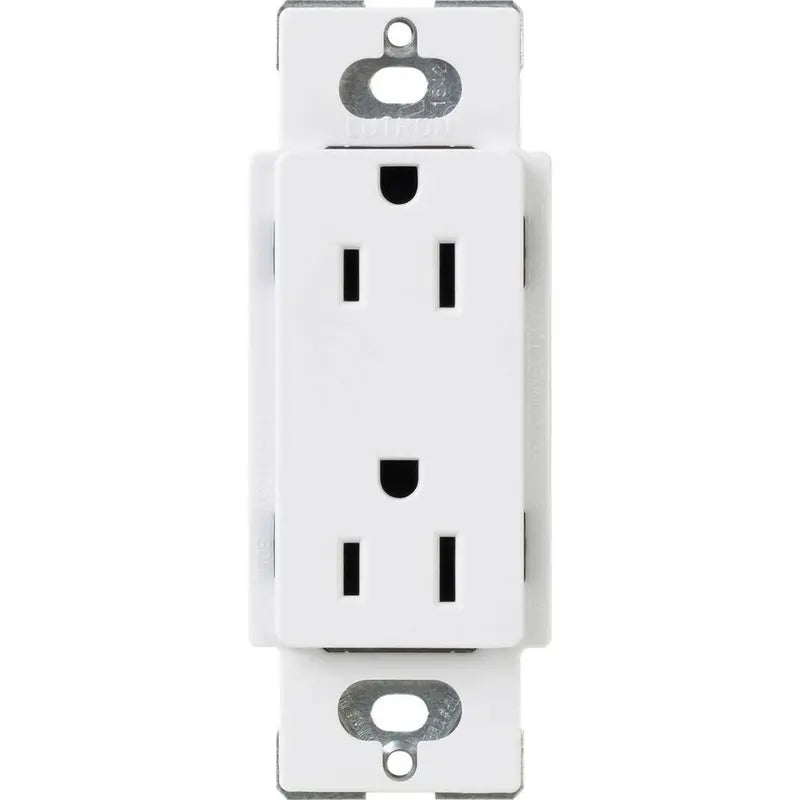 Lutron Claro 15 Amp Duplex Outlet White (CAR-15-WH) CAR-15-WH