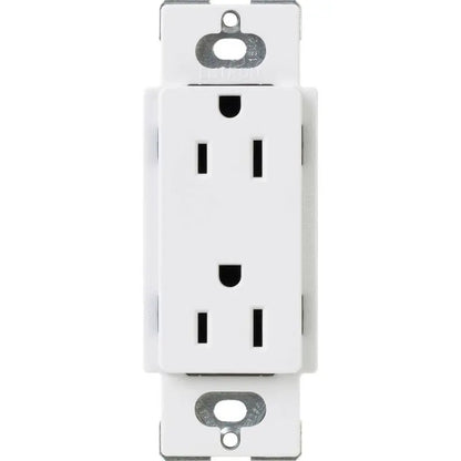 Lutron Claro 15 Amp Duplex Outlet White (CAR-15-WH) CAR-15-WH
