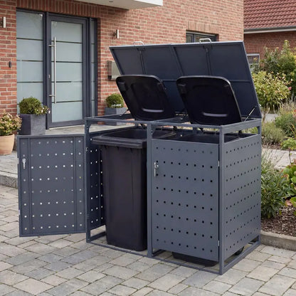 44-Cubic-Foot Outdoor Storage Bin with Dual Locking Doors, Gas Struts & Shock Absorption